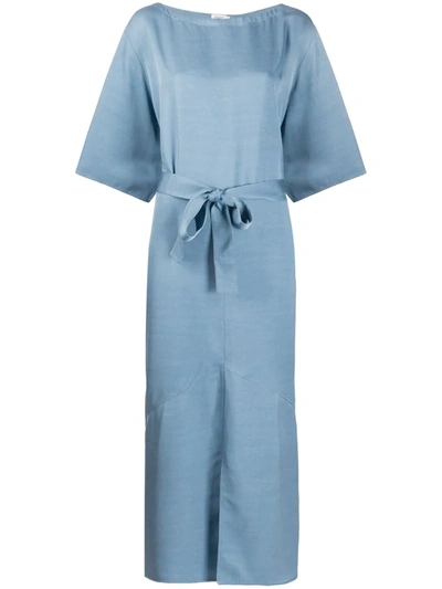 Filippa K Ella Belted Waist Dress In Blue