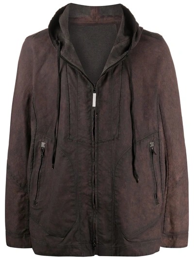 Isaac Sellam Experience Hooded Zip-up Jacket In Brown
