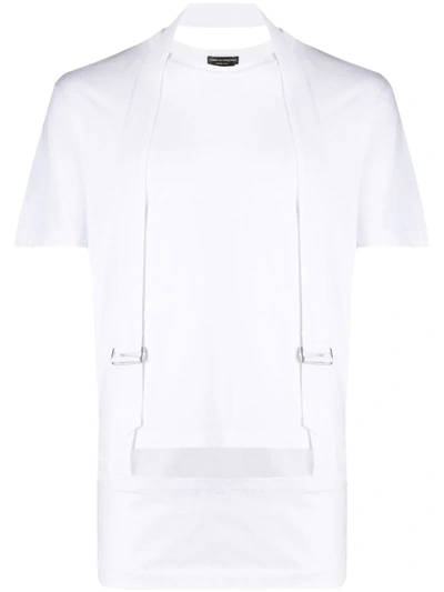 Comme Des Garçons Homme Deux Strap Detail T-shirt In White
