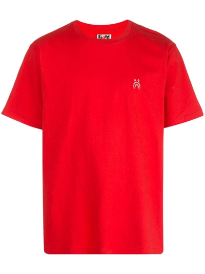 Bape Printed Logo T-shirt In Red