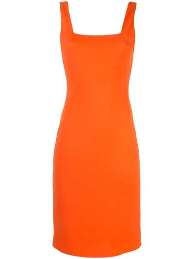 Alice And Olivia Addie Fitted Dress In Orange