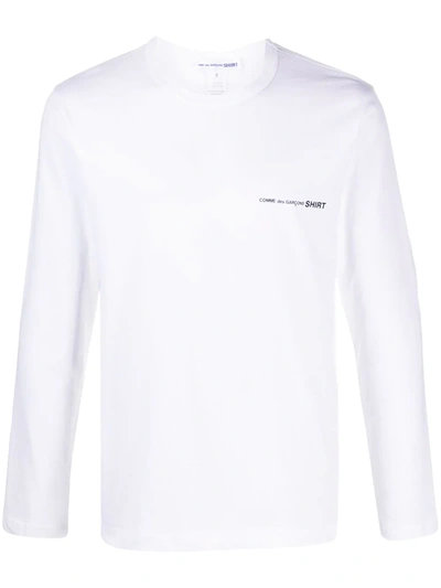Comme Des Garçons Shirt Comme Des Garcons Shirt White Logo Long Sleeve T-shirt