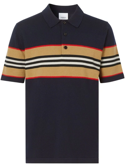 Burberry Icon Stripe Polo Shirt In Blue