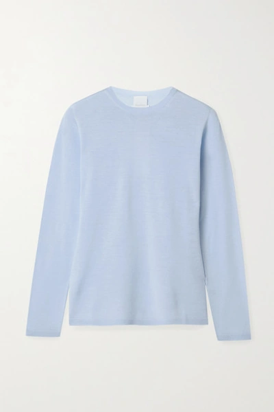 Max Mara Leisure Astice Wool Sweater In Light Blue