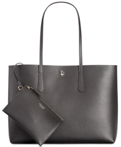 Kate Spade New York Large Leather Tote In Black/gold