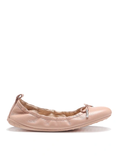 Tod's Bow Ballerinas In Pink In Nude And Neutrals