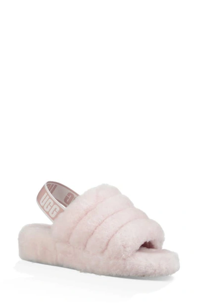 Ugg Fluff Yeah Genuine Shearling Slingback Sandal In Pink