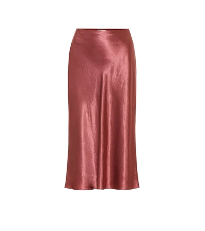 Vince Satin Slip Midi Skirt - L - Also In: Xxs, S, Xs, M, Xl In Red