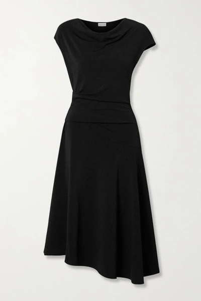 By Malene Birger Aida Draped Stretch-crepe Midi Dress In Black