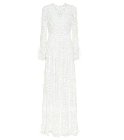 Costarellos Lace Gown In White