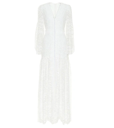 Costarellos Lace Gown In White