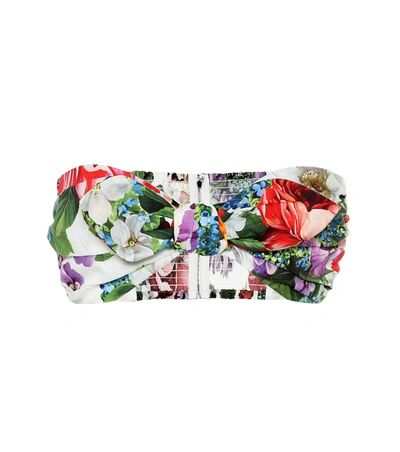 Dolce & Gabbana Floral Cotton Bustier In Multicoloured