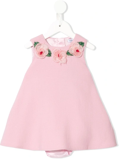 Dolce & Gabbana Babies' Flower Appliqué Dress In Pink