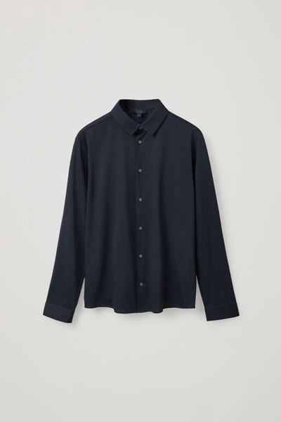 Cos Jersey Shirt In Blue