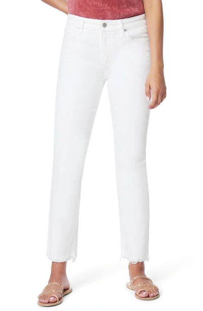 Joe's Jeans The Lara Mid-rise Cigarette Ankle Jeans With Cut Hem In White