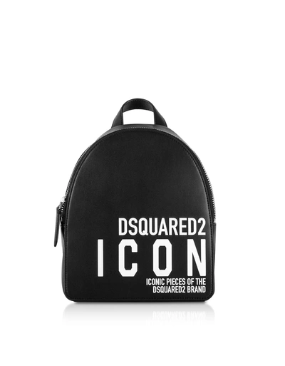 Dsquared2 New Icon Black Calf Leather Backpack