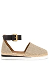 See By Chloé Glyn Espadrille In Natural & Calf