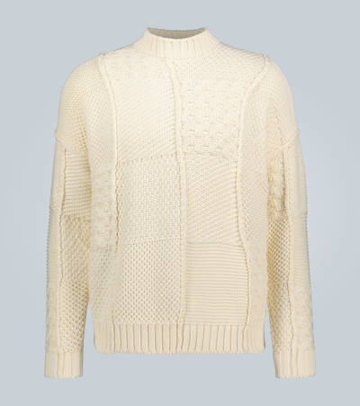 Jw Anderson Cotton Patchwork Knitted Jumper In White