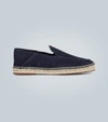 Loro Piana Seaside Walk Suede Espadrilles In Blue