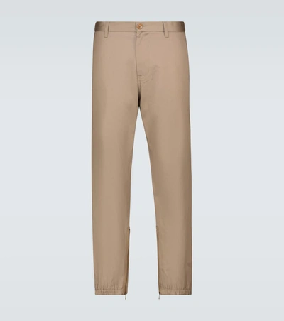 Gucci Cotton Pant With Stripes In Brown