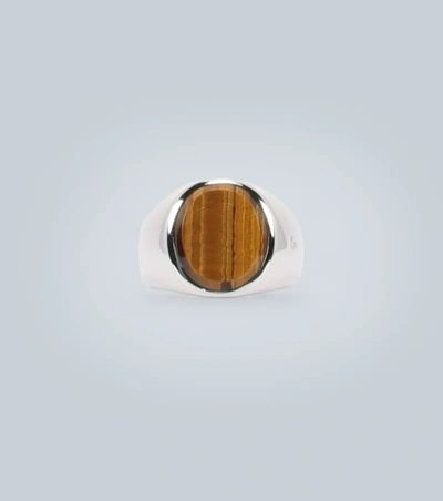 Tom Wood Oval Tiger Eye And Silver Ring
