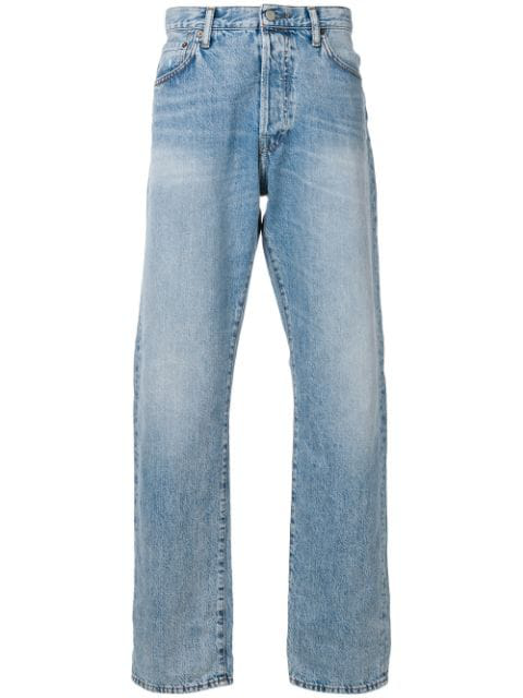 Acne Studios 1996 Straight-leg Distressed Jeans In Light Blue | ModeSens