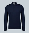 John Smedley Cotswold Long-sleeved Polo Shirt In Midnight