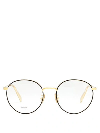 Celine Round-frame Glasses In Gold