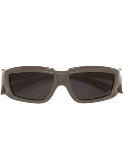 Rick Owens Rectangular Transparent Sunglasses In Grey