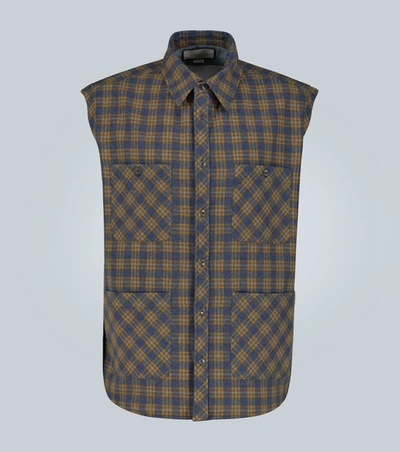 Gucci Check Wool Vest With Label In Multicoloured
