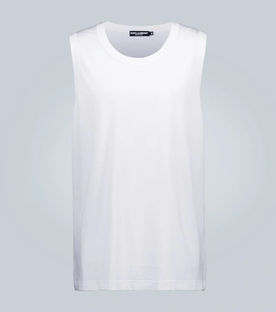 Dolce & Gabbana Oversized Sleeveless Casual Top In White