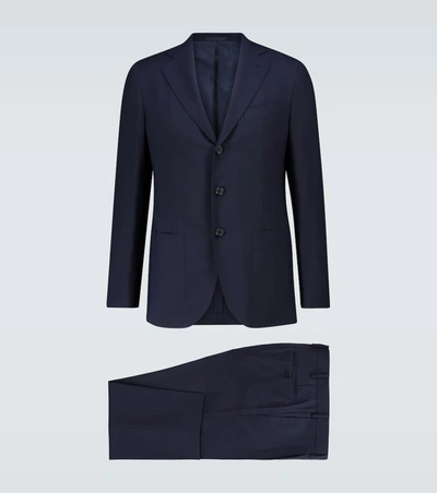 Caruso Aida Slim-fit Wool Suit In Blue
