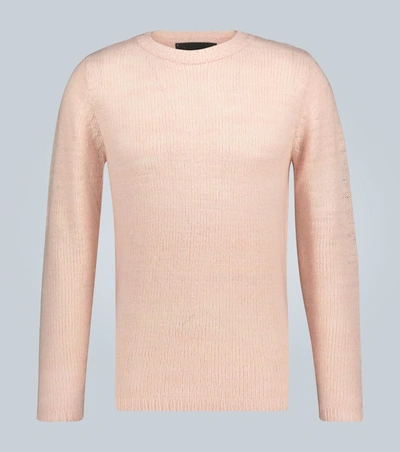 The Elder Statesman Picasso Crewneck Cashmere Sweater In Pink