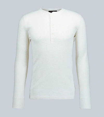 Rrl Henley Long-sleeved T-shirt In White