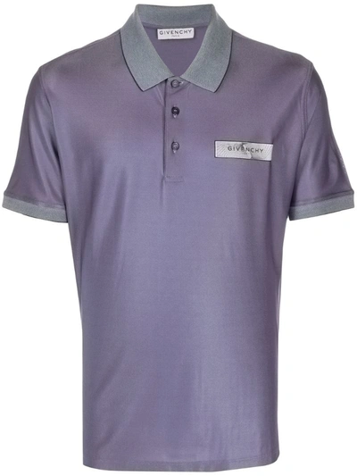 Givenchy Iridescent Short-sleeved Polo Shirt In Blue