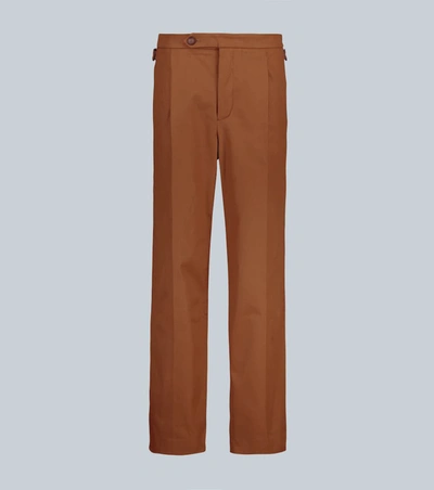 King And Tuckfield Straight-leg Pleated Pants In Brown