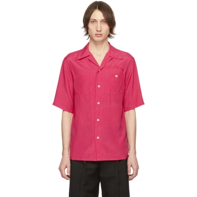 Alexander Mcqueen Camp-collar Short-sleeved Shirt In Pink