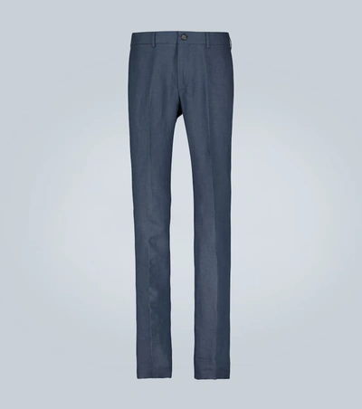 Ralph Lauren Knightsbridge Linen Pants In Blue