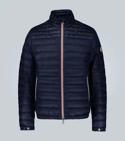 Moncler Daniel Nylon Down Bomber Jacket In Blue