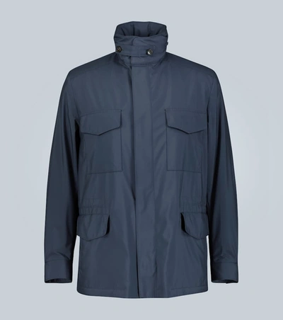 Loro Piana Cashmere-lined Traveller Windmate Jacket In Blue
