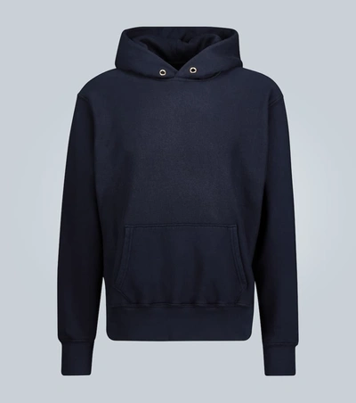 Les Tien Cropped Hooded Sweatshirt In Blue