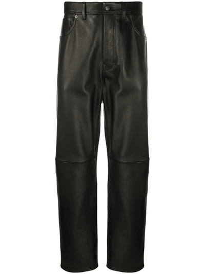 Acne Studios Lancelot Straight-leg Leather Pants In Black