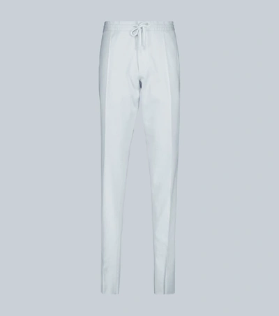 Ermenegildo Zegna Elasticated Long Formal Trousers In White