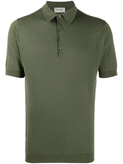John Smedley Noah Skipper-collar Polo Shirt In Green