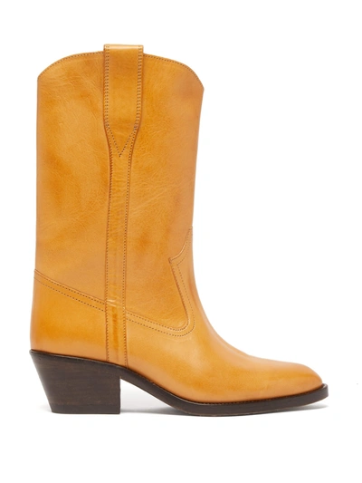 Isabel Marant Danta Leather Western Boots In Neutral