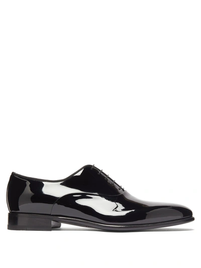 Santoni Moore Patent-leather Oxford Shoes In Black