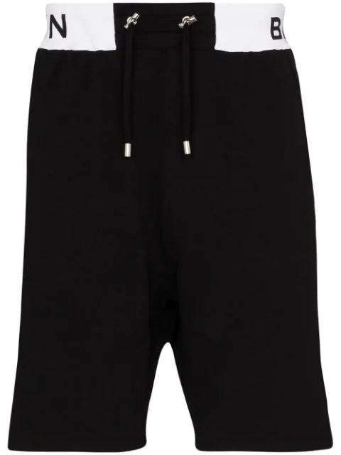 Balmain Logo-print Cotton Basketball Shorts In Black | ModeSens