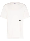 Ambush Logo-embroidered Patchwork-cotton T-shirt In White