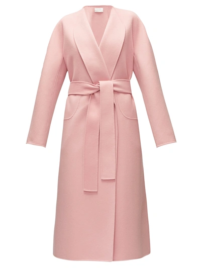 The Row Pink Cashmere Celete Belted Coat