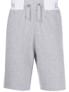 Balmain Logo-printed Track Shorts In Grey
